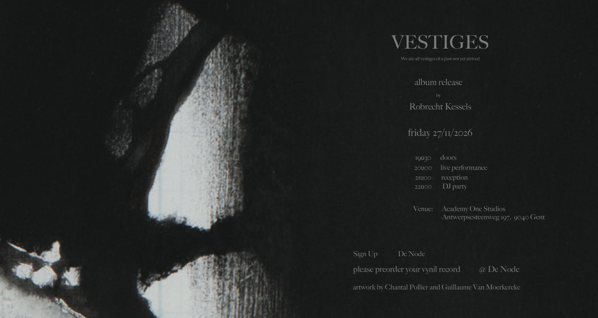 Vestiges — sortie de l'album de Robrecht Kessels · artwork Chantal Pollier et Guillaume Van Moerkercke